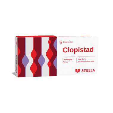 Thuốc Clopistad 75mg Stella phòng ngừa nhồi máu cơ tim (3 vỉ x 10 viên)