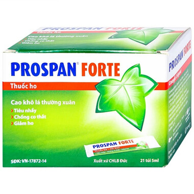 Thuốc Prospan Forte dạng gói trị viêm đường hô hấp kèm theo ho, viêm phế quản mạn tính (21 túi)
