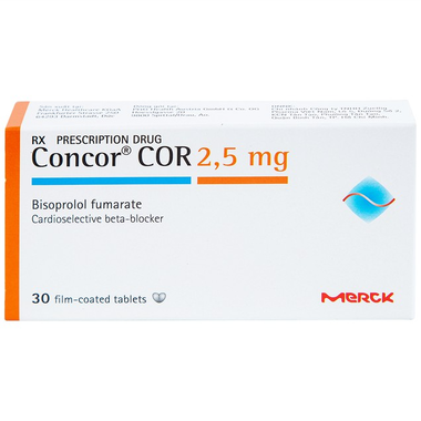 Thuốc Concor 2.5mg trị bệnh suy tim mạn tính ổn định (3 vỉ x 10 viên)