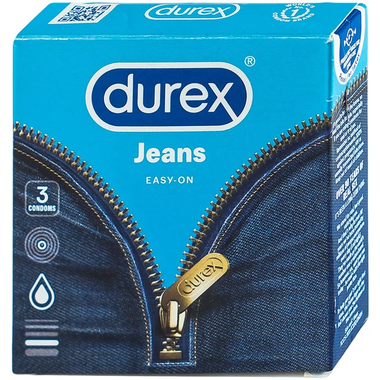 Bao cao su Durex Jeans ôm sát, nhiều gel bôi trơn hộp 3 cái