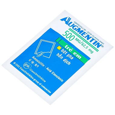 Thuốc Augmentin 500mg/62,5mg điều trị ngắn hạn các nhiễm khuẩn (12 gói)