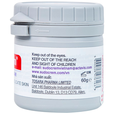 Kem chống hăm tã Sudocrem Baby Care Cream hỗ trợ điều trị mẩn đỏ, ngứa, hăm đỏ (60g)