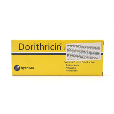 Viên ngậm Dorithricin trị viêm họng, đau họng (2 vỉ x 10 viên)