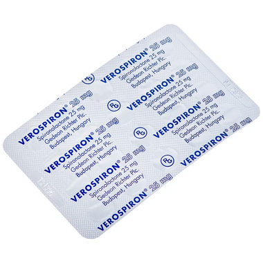 Thuốc Verospiron 25mg trị phù, tăng huyết áp (1 vỉ x 20 viên)