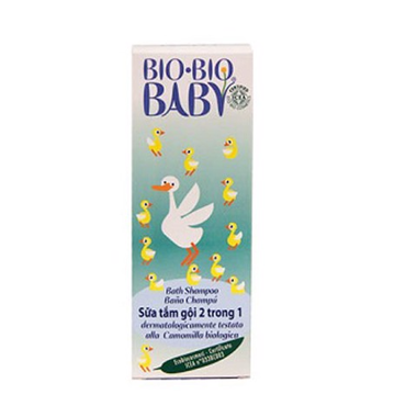 Sữa tắm gội hữu cơ  2 trong 1 cho bé  Bio-Bio Baby 250ml