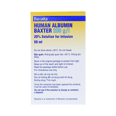 Thuốc tiêm Human Albumin 20% Octapharma phục hồi và duy trì thể tích máu (50ml)