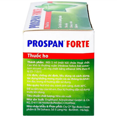 Thuốc Prospan Forte dạng gói trị viêm đường hô hấp kèm theo ho, viêm phế quản mạn tính (21 túi)