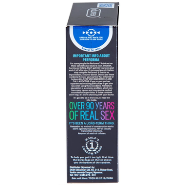 Bao cao su Durex Performa có gel bôi trơn giúp kéo dài thời gian (12 cái)