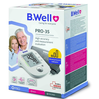 Máy đo huyết áp bắp tay BWELL PRO-35 hỗ trợ đo huyết áp và nhịp tim (1 cái)