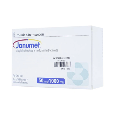 Thuốc Janumet 50mg/1000mg Merck điều trị đái tháo đường type 2 (4 vỉ x 7 viên)