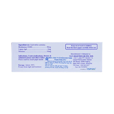 Thuốc Yspbio Tase điều trị rối loạn tiêu hóa, khó tiêu (10 vỉ x 10 viên)