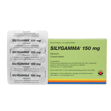 Thuốc Silygamma 150mg điều trị viêm gan, xơ gan (4 vỉ x 25 viên)