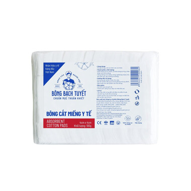 Bông gòn Bạch Tuyết cắt miếng Bịch 100g ( 4cm x 4cm)