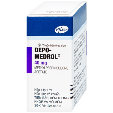 Thuốc tiêm Depo Medrol 40mg Pfizer chống viêm, ức chế miễn dịch (1 lọ x 1ml)