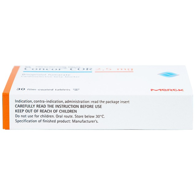 Thuốc Concor 2.5mg trị bệnh suy tim mạn tính ổn định (3 vỉ x 10 viên)