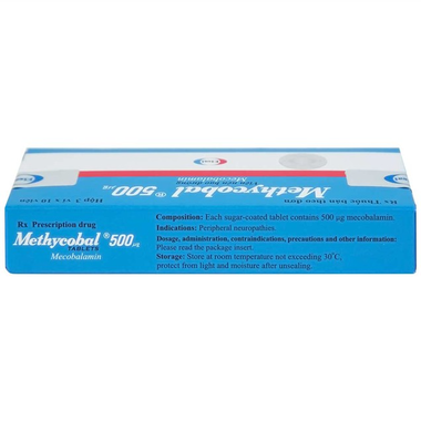Thuốc Methycobal 500mcg điều trị bệnh lý thần kinh ngoại biên (3 vỉ x 10 viên)
