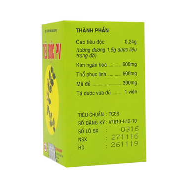 Thuốc Tiêu Độc PV Điều Trị Dị Ứng, Mẫn Ngứa,Mề Đay Hộp 60 Viên