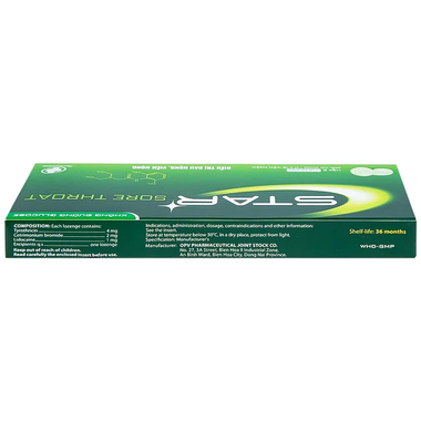 Thuốc ngậm Star Sore Throat giảm đau họng, viêm họng (24 viên)