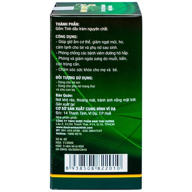 Tinh dầu tràm Bách Linh Tiêu Thống phòng ngừa cảm, trúng gió (50ml)