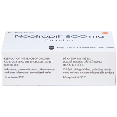 Thuốc Nootropil 800mg GSK điều trị hội chứng tâm thần (3 vỉ x 15 viên)