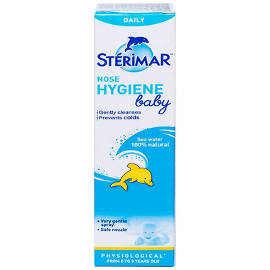 Dung dịch xịt mũi Stérimar Nose Hygiene Baby hỗ trợ giảm nghẹt mũi cho trẻ em (50ml)