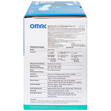 Máy đo huyết áp bắp tay Omron HEM-7156T