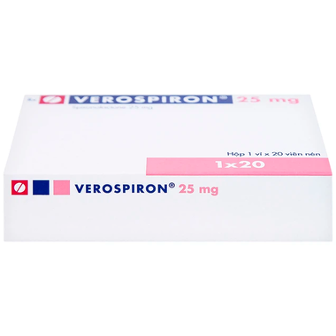 Thuốc Verospiron 25mg trị phù, tăng huyết áp (1 vỉ x 20 viên)