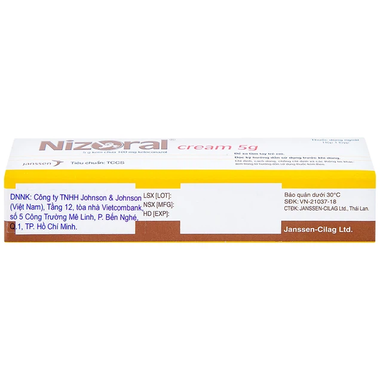 Thuốc Nizoral Cream trị nhiễm nấm ngoài da, viêm da tiết bã (5g)