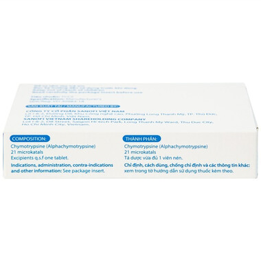 Thuốc Alpha Choay Chymotrypsine 21µkatals điều trị phù nề và kháng viêm (2 vỉ x 15 viên)