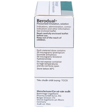 Thuốc xịt khí dung Berodual Boehringer giúp giãn cơ trơn khí phế quản (Chai 10ml)