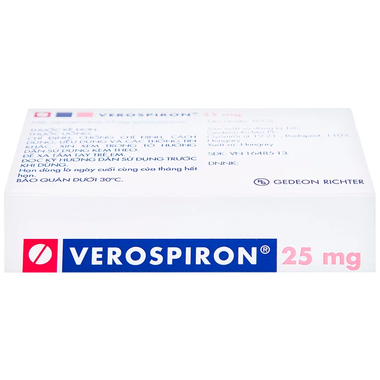 Thuốc Verospiron 25mg trị phù, tăng huyết áp (1 vỉ x 20 viên)