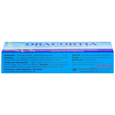 Thuốc Oracortia 0.1% trị viêm khoang miệng, loét do chấn thương (5g)