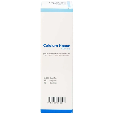 Thuốc sủi Calcium Hasan 500mg phòng và hỗ trợ điều trị loãng xương (20 viên)