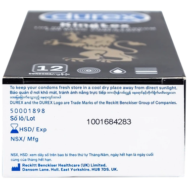 Bao cao su Durex Kingtex ôm sát, vừa vặn mang đến cảm giác tự nhiên (12 cái)