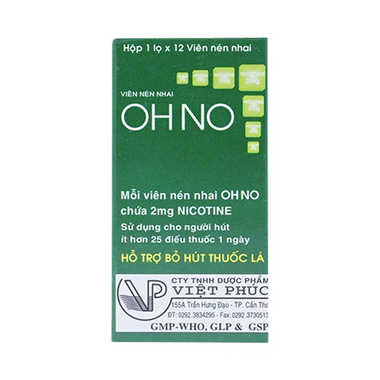 Viên nén nhai OHNO Việt Phúc hỗ trợ bỏ hút thuốc lá (1 lọ x 12 viên)