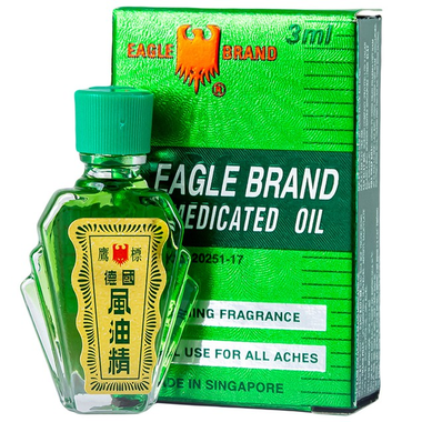 Dầu xanh Con Ó Eagle Brand Medicated Oil giảm đau cho nhiều loại triệu chứng đau (12 chai x 3ml)
