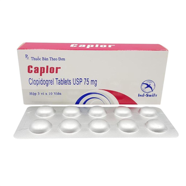 Thuốc Caplor 75mg INd-Swift giảm huyết khối tắc mạch (3 vỉ x 10 viên)