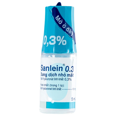 Dung dịch nhỏ mắt Sanlein 0,3% điều trị rối loạn biểu mô kết, giác mạc