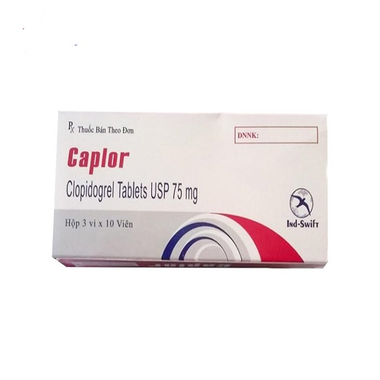 Thuốc Caplor 75mg INd-Swift giảm huyết khối tắc mạch (3 vỉ x 10 viên)