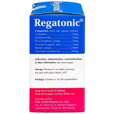 Thuốc Regatonic hỗ trợ điều trị một số bệnh lý về mắt, cải thiện thị lực (6 vỉ x 10 viên)