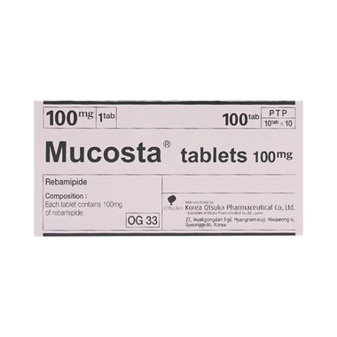 Thuốc Mucosta 100mg Otsuka điều trị loét dạ dày (10 vỉ x 10 viên)