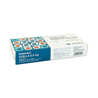 Thuốc Entecavir 0.5mg Stella kháng virus, điều trị viêm gan B (3 vỉ x 10 viên)
