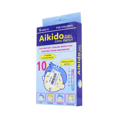 Miếng dán hạ sốt Aikido Gel Cool Patch hỗ trợ chườm mát tại nơi dán (6 miếng)