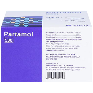 Thuốc Partamol 500mg Stella