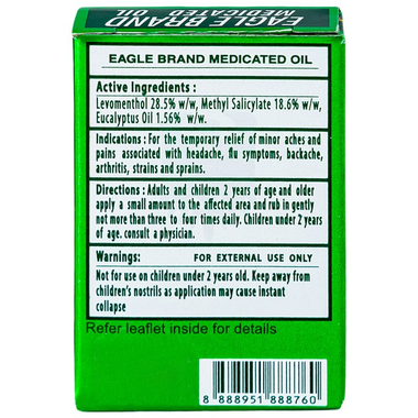 Dầu xanh Con Ó Eagle Brand Medicated Oil giảm đau cho nhiều loại triệu chứng đau (12 chai x 3ml)