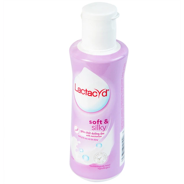 Dung dịch vệ sinh phụ nữ Lactacyd Soft &amp; Silky bảo vệ dịu nhẹ, giảm khô, ngứa (150ml)