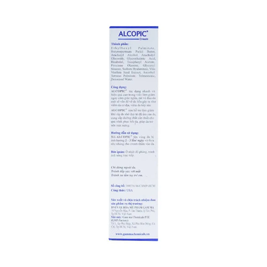 Kem Alcopic giảm ngứa, viêm da cơ địa, viêm da tiếp xúc (40ml)