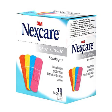 Băng keo cá nhân neon Nexcare Neon Plastic (gói 9 miếng)