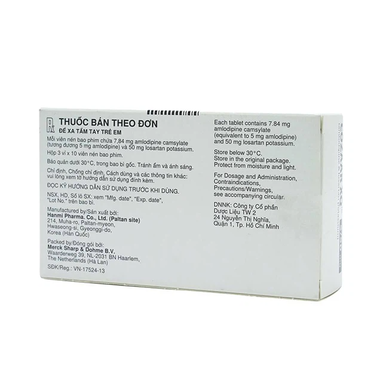 Thuốc Cozaar XQ 5/50mg MSD điều trị cao huyết áp (3 vỉ x 10 viên)