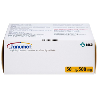 Thuốc Janumet 50mg/500mg điều trị đái tháo đường type 2 (4 vỉ x 7 viên)